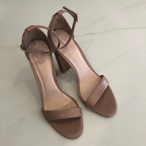 Aldo Nude Strap Heels (4” Heel) - Picture 1 of 10